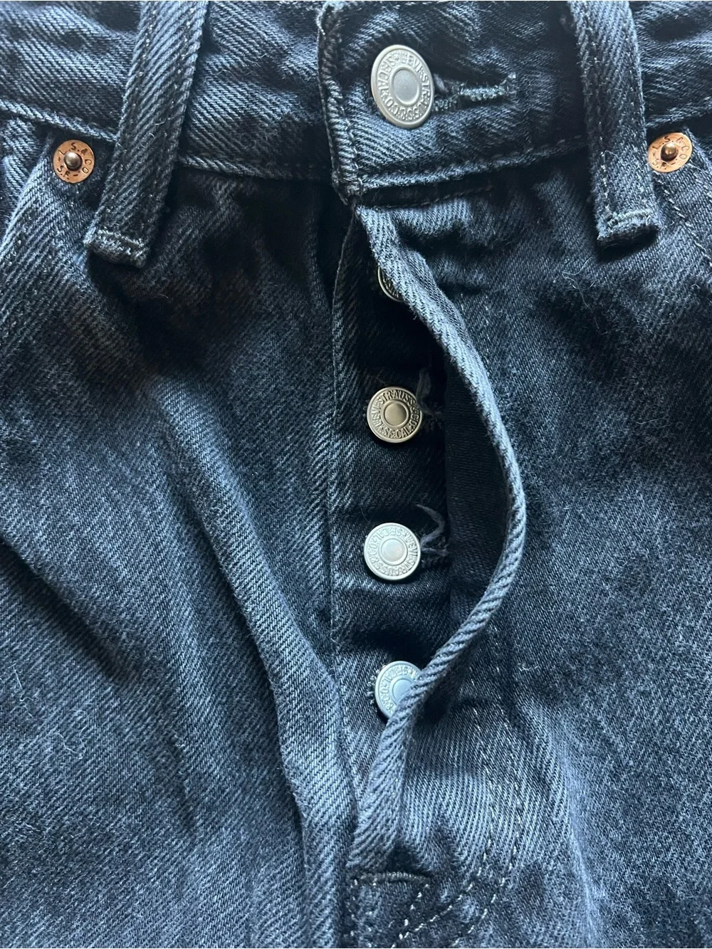 Levi’s 501 Original Fit Men’s Black Jeans Button Fly W32 L32 100% Cotton